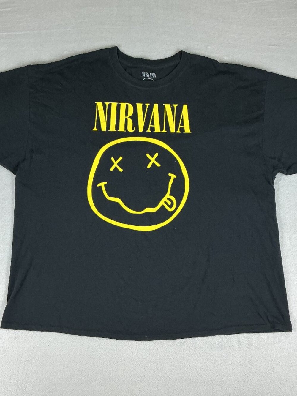 Nirvana Smiley Face Black T-Shirt Size 3XL 100% Cotton.